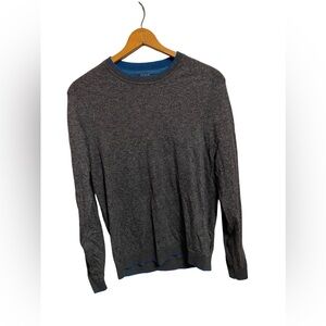 Ted Baker London Mens Crewneck Wool Blend‎ Sweater Size 4 Gray/Turquoise